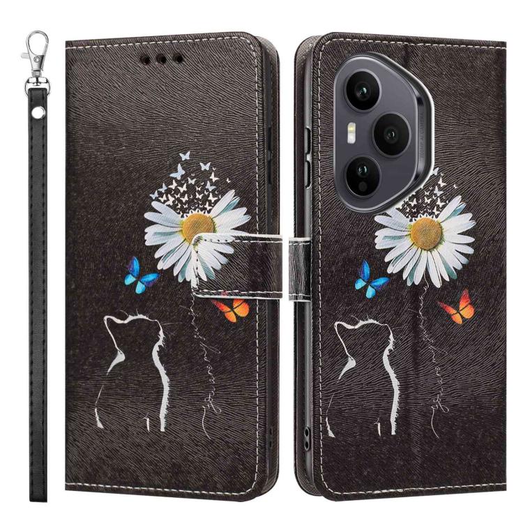 For Honor 400 Pro Global 160.8mm Painted Pattern Vegan Leather Phone Case with Strap