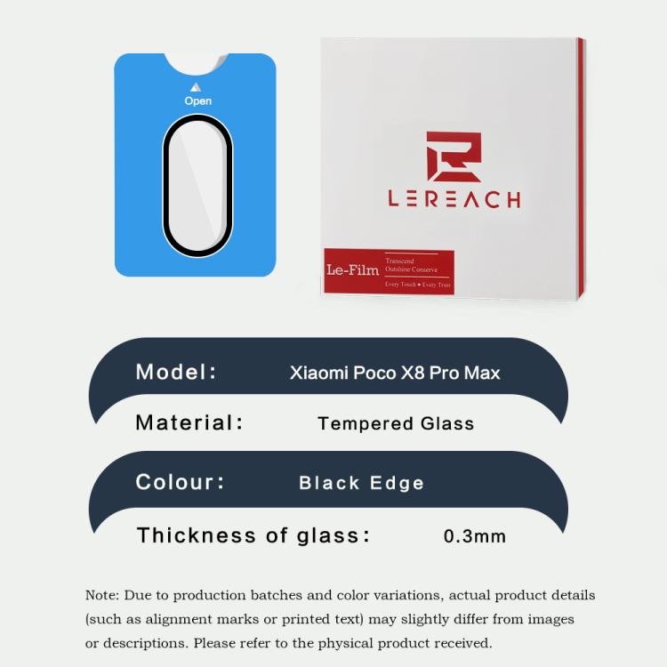 For Redmi Turbo 5 Max 5G LeReach TF Series Invisible Edition HD Wear-Resistant Camera Lens Glass Film - Black