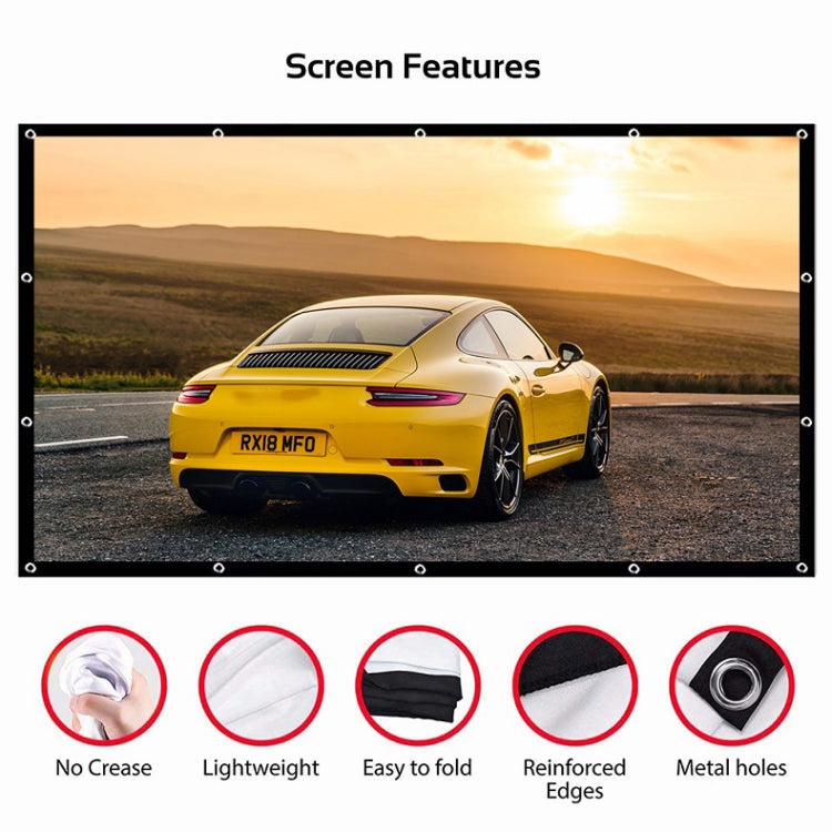 Simple Folding Thin Polyester Projector Film Curtain, Size:60 inch (16:9) Projection Area: 132x75cm