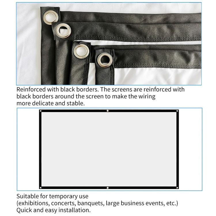 Simple Folding Thin Polyester Projector Film Curtain, Size:60 inch (4:3) Projection Area: 120x90cm