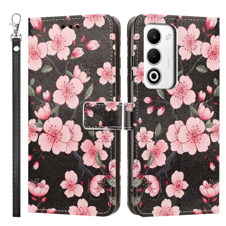 For OPPO A5 5G Global Painted Pattern Vegan Leather Phone Case with Strap