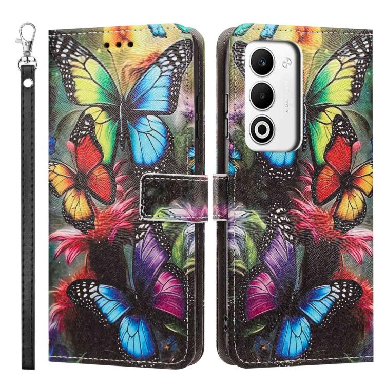 For OPPO A5 5G Global Painted Pattern Vegan Leather Phone Case with Strap