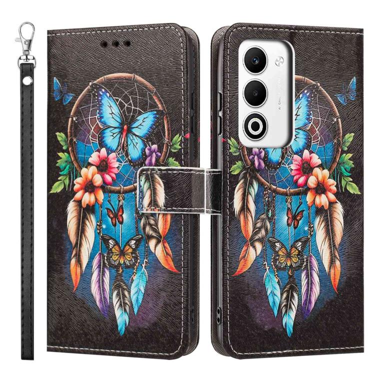 For OPPO A5 5G Global Painted Pattern Vegan Leather Phone Case with Strap