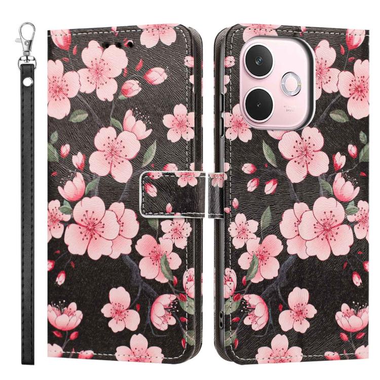 For OPPO A5 Pro 5G/4G Painted Pattern Vegan Leather Phone Case with Strap