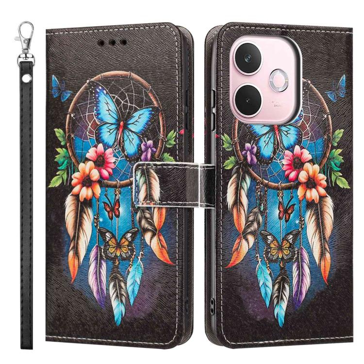 For OPPO A5 Pro 5G/4G Painted Pattern Vegan Leather Phone Case with Strap
