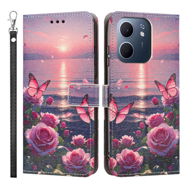 For OPPO A5X Global Painted Pattern Vegan Leather Phone Case with Strap