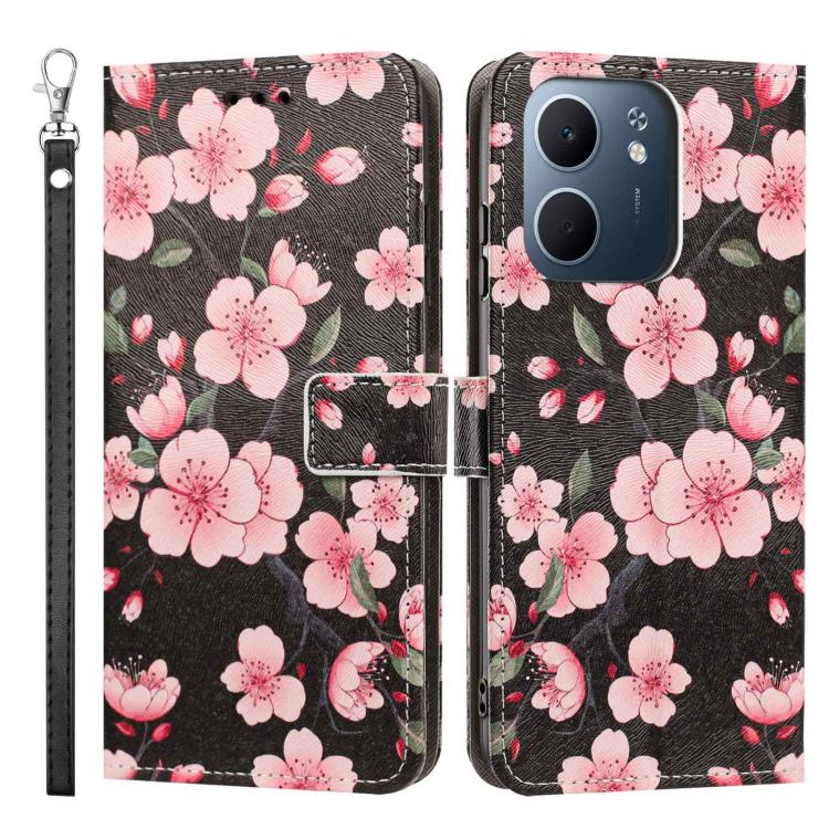 For OPPO A5X Global Painted Pattern Vegan Leather Phone Case with Strap