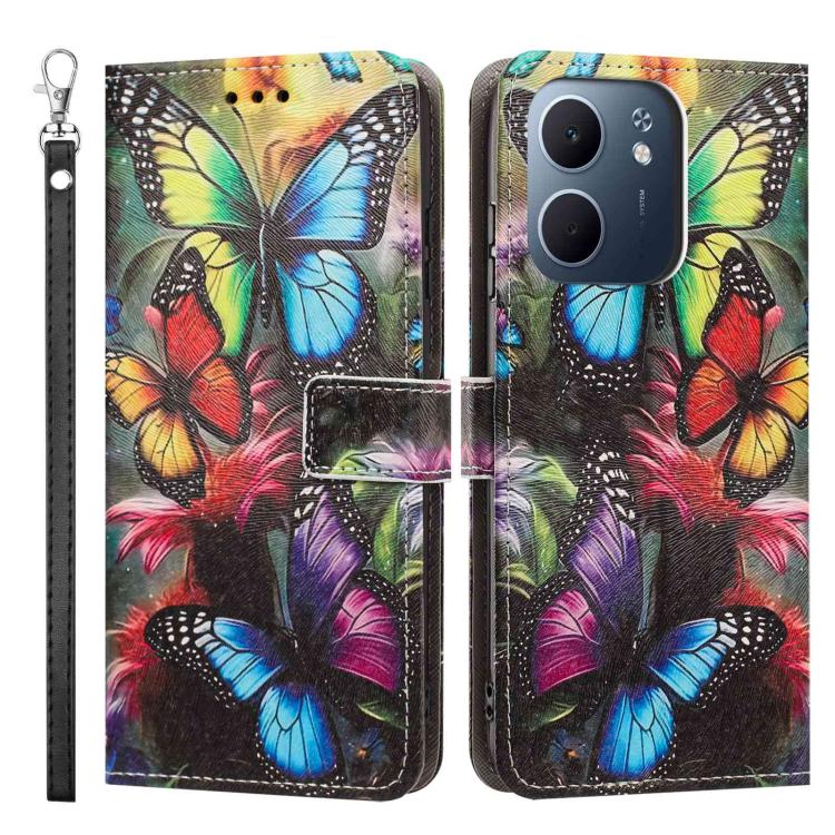 For OPPO A5X Global Painted Pattern Vegan Leather Phone Case with Strap