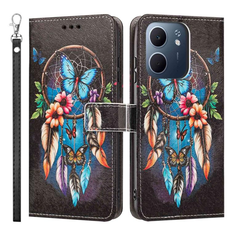 For OPPO A5X Global Painted Pattern Vegan Leather Phone Case with Strap