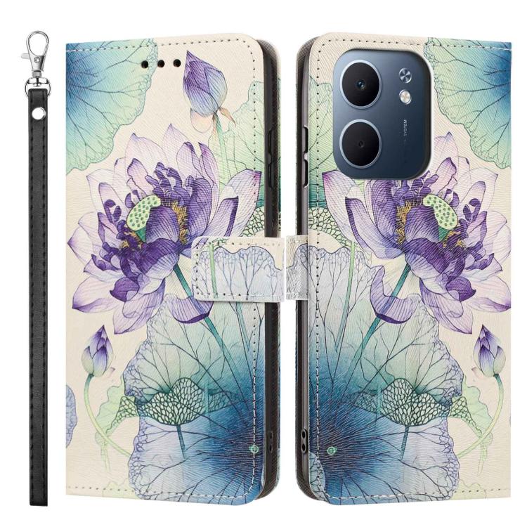 For OPPO A5X Global Painted Pattern Vegan Leather Phone Case with Strap