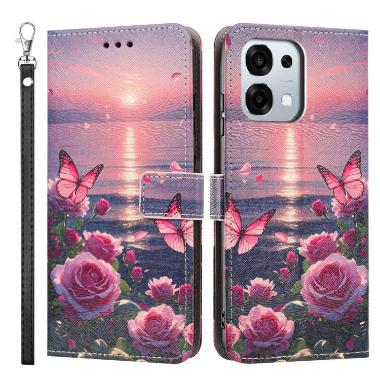 For OPPO F31 5G/A6 Pro 4G/5G Global Painted Pattern Vegan Leather Phone Case with Strap