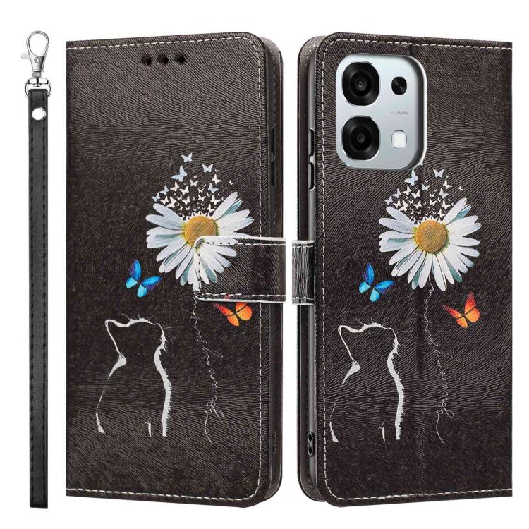 For OPPO F31 5G/A6 Pro 4G/5G Global Painted Pattern Vegan Leather Phone Case with Strap