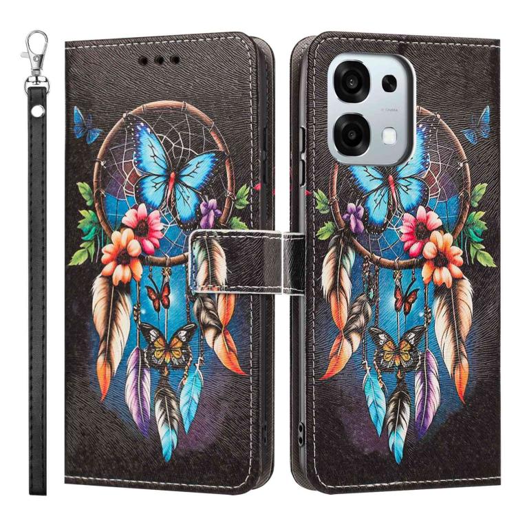 For OPPO F31 5G/A6 Pro 4G/5G Global Painted Pattern Vegan Leather Phone Case with Strap