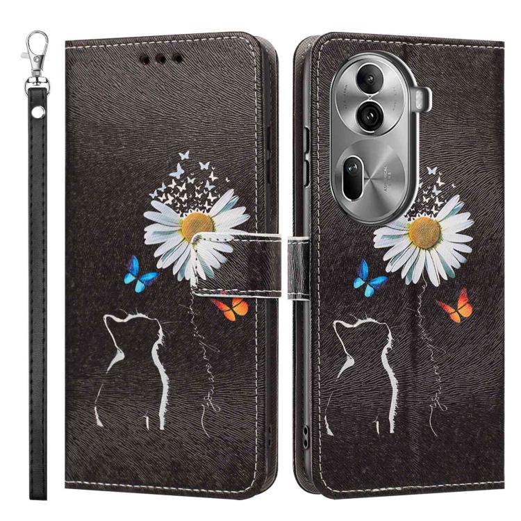 For OPPO Reno11 Pro Global Painted Pattern Vegan Leather Phone Case with Strap