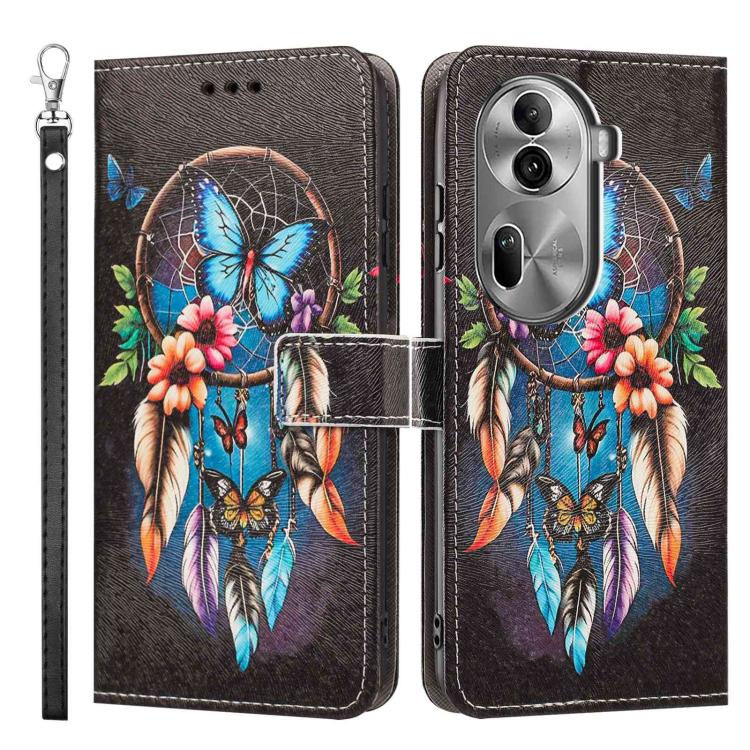 For OPPO Reno11 Pro Global Painted Pattern Vegan Leather Phone Case with Strap