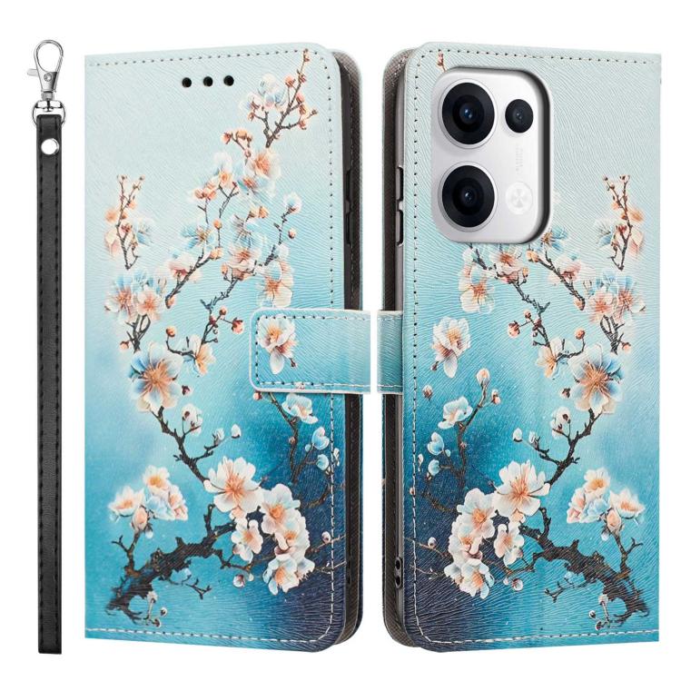 For OPPO Reno13/14 5G/14 F 5G Global Painted Pattern Vegan Leather Phone Case with Strap