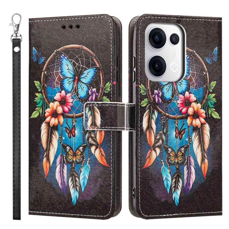 For OPPO Reno13/14 5G/14 F 5G Global Painted Pattern Vegan Leather Phone Case with Strap