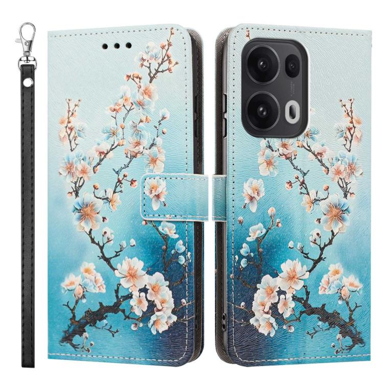 For OPPO Reno13 Pro/14 Pro 5G Global Painted Pattern Vegan Leather Phone Case with Strap