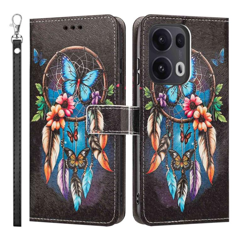 For OPPO Reno13 Pro/14 Pro 5G Global Painted Pattern Vegan Leather Phone Case with Strap