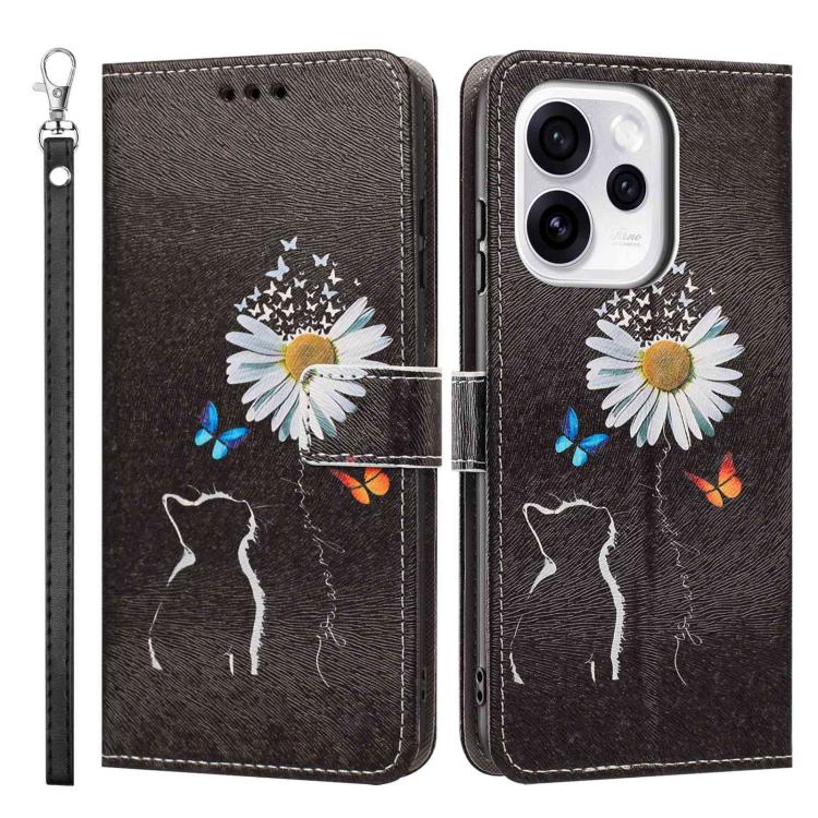 For OPPO Reno15 5G Global Painted Pattern Vegan Leather Phone Case with Strap