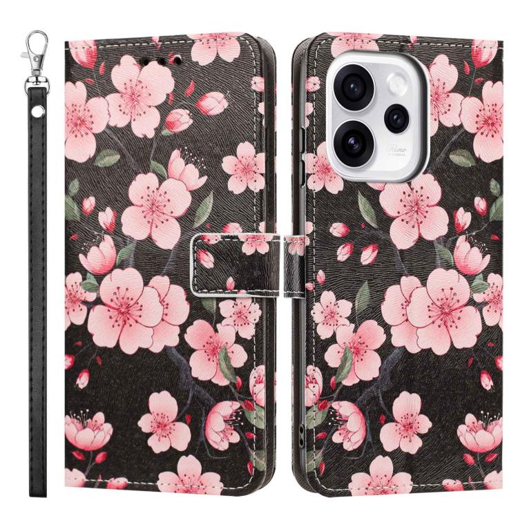 For OPPO Reno15 5G Global Painted Pattern Vegan Leather Phone Case with Strap