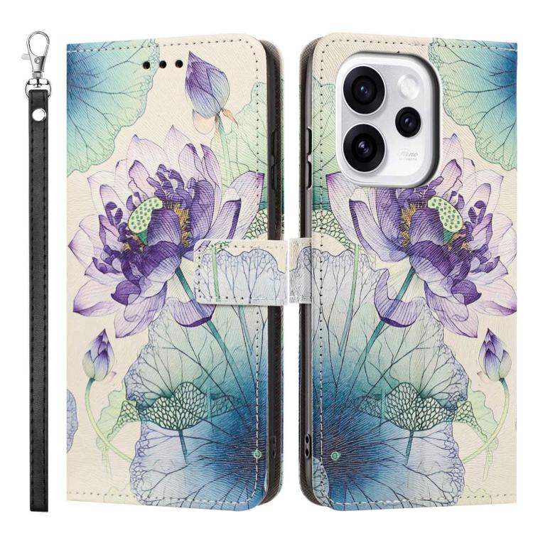 For OPPO Reno15 5G Global Painted Pattern Vegan Leather Phone Case with Strap