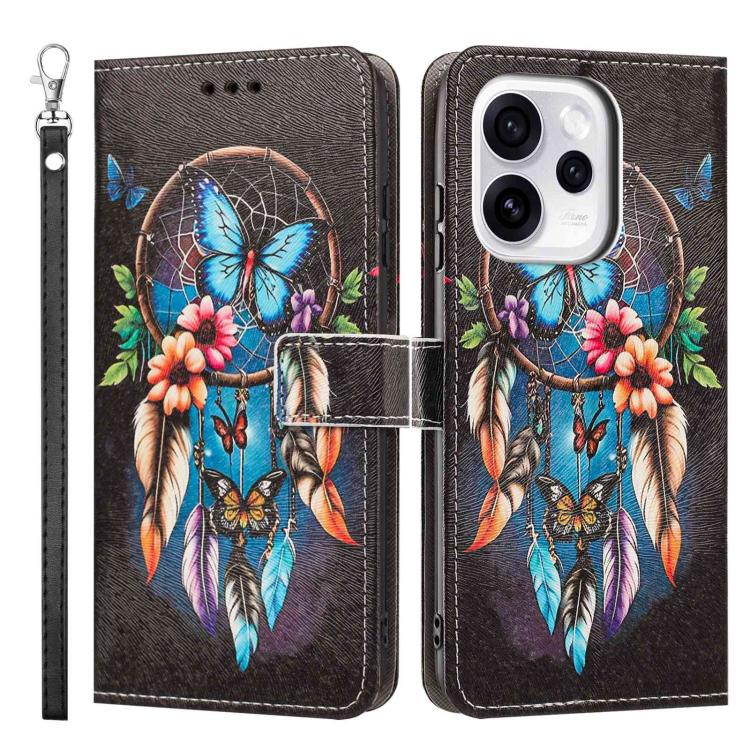 For OPPO Reno15 Pro Max 5G Global Painted Pattern Vegan Leather Phone Case with Strap