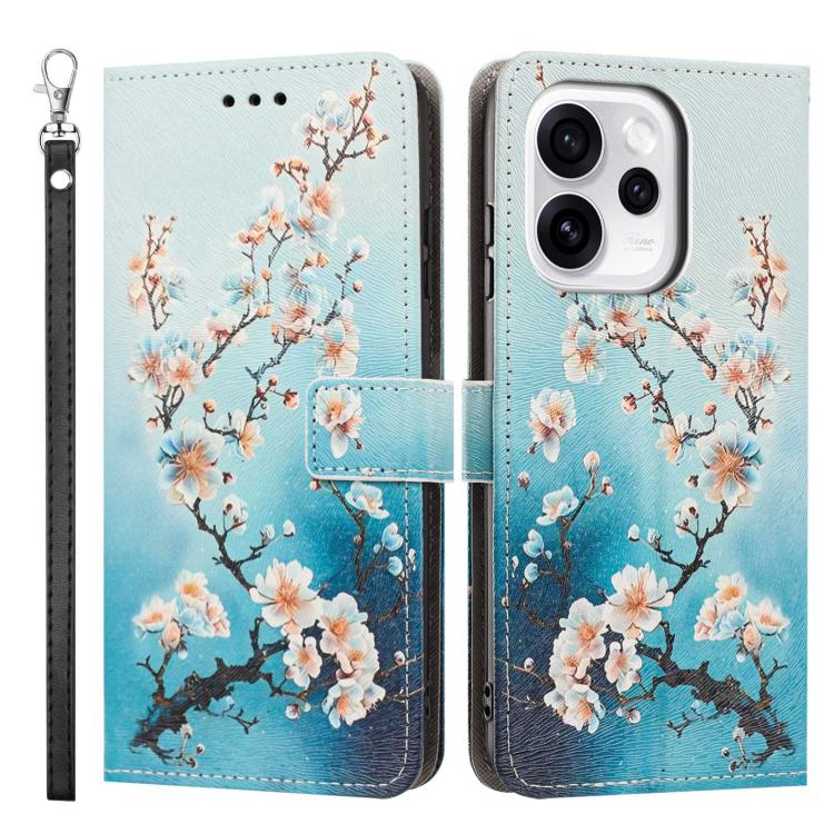 For OPPO Reno15 Pro 5G Global Painted Pattern Vegan Leather Phone Case with Strap