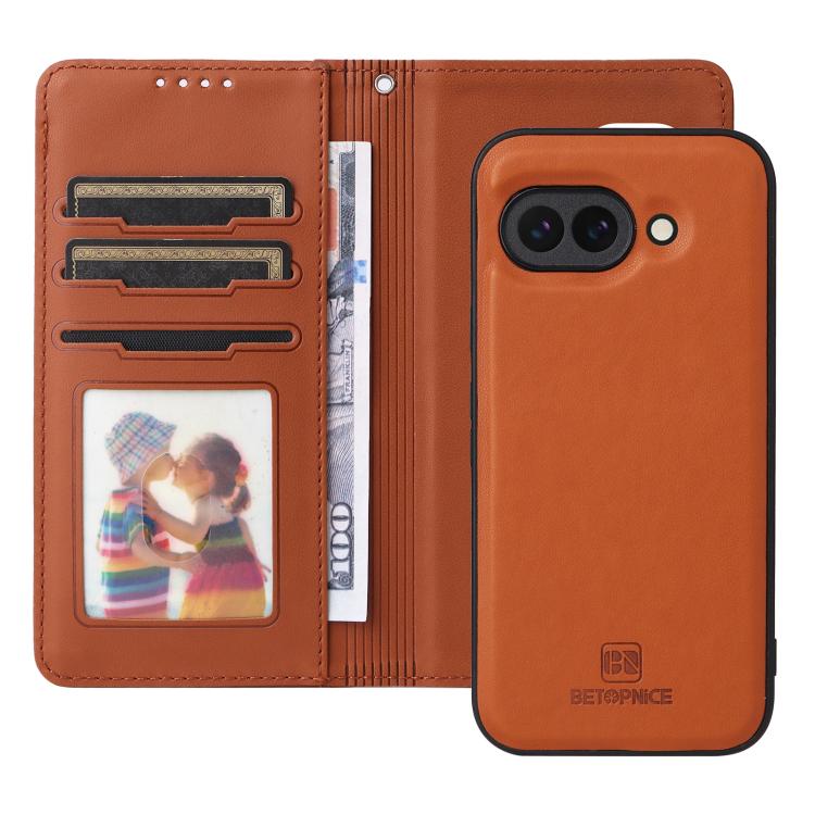For Google Pixel 9a BETOPNICE BN-005 2 in 1 Detachable Imitate Genuine Leather Phone Case