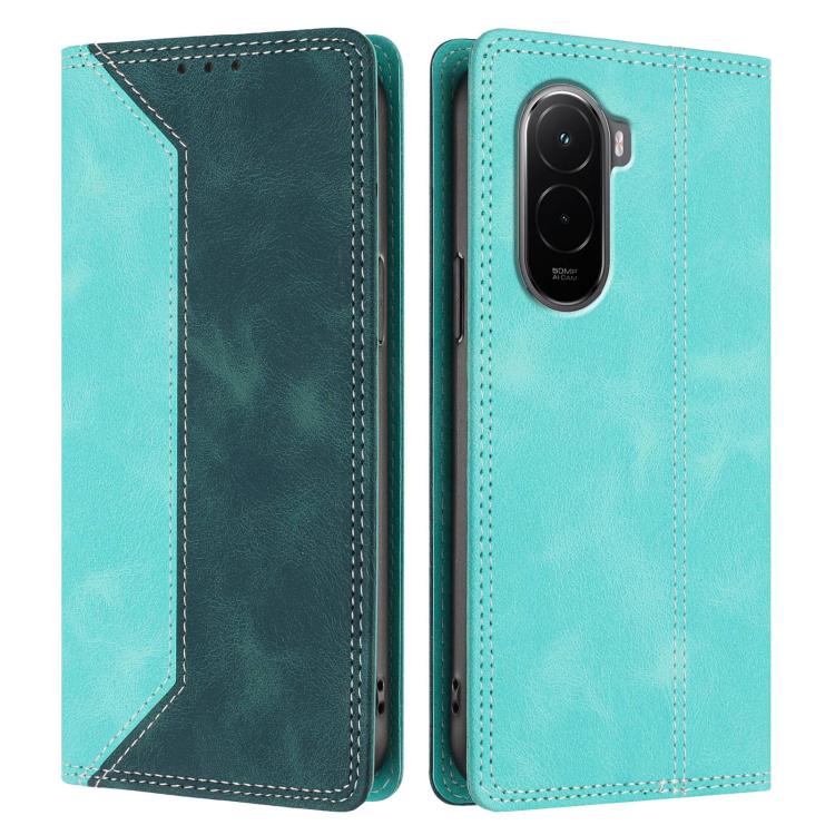 For Xiaomi Poco M7 4G 171mm Skin Feel Two-tone RFID Blocking Vegan Leather Phone Case