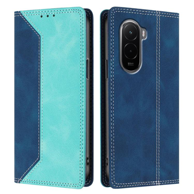 For Xiaomi Poco M7 4G 171mm Skin Feel Two-tone RFID Blocking Vegan Leather Phone Case