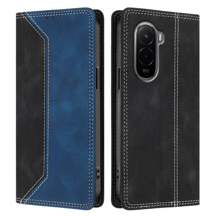 For Xiaomi Poco M7 4G 171mm Skin Feel Two-tone RFID Blocking Vegan Leather Phone Case
