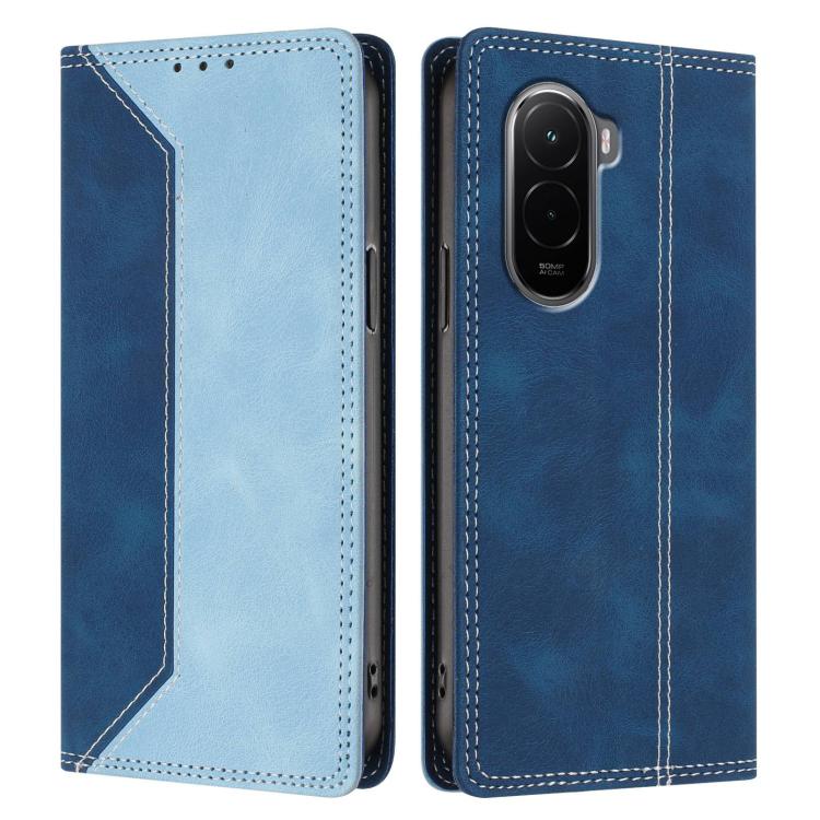 For Xiaomi Poco M7 4G 169mm Skin Feel Two-tone RFID Blocking Vegan Leather Phone Case