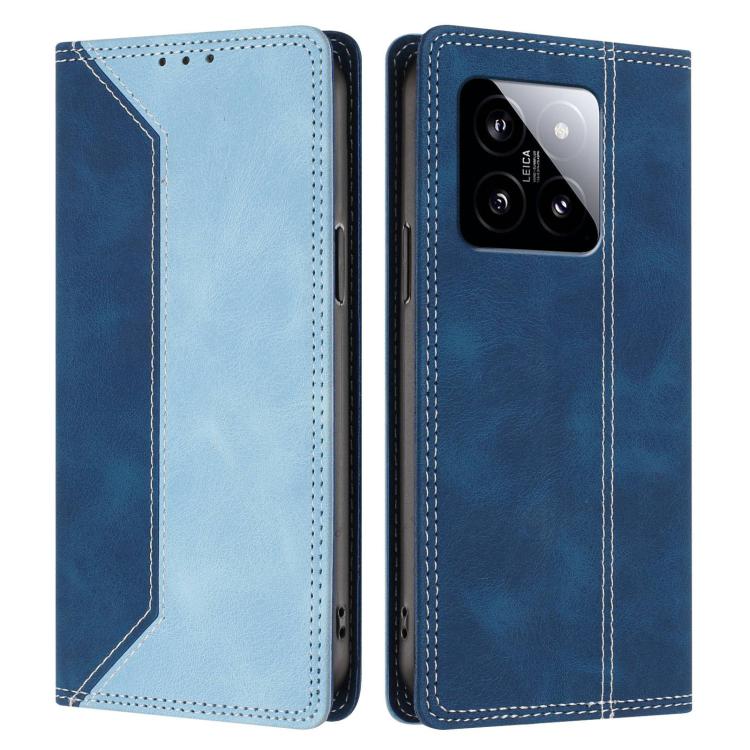 For Xiaomi 14 Skin Feel Two-tone RFID Blocking Vegan Leather Phone Case