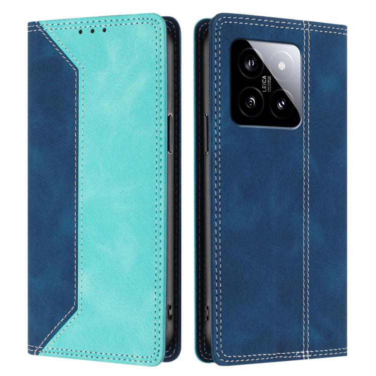 For Xiaomi 14 Skin Feel Two-tone RFID Blocking Vegan Leather Phone Case