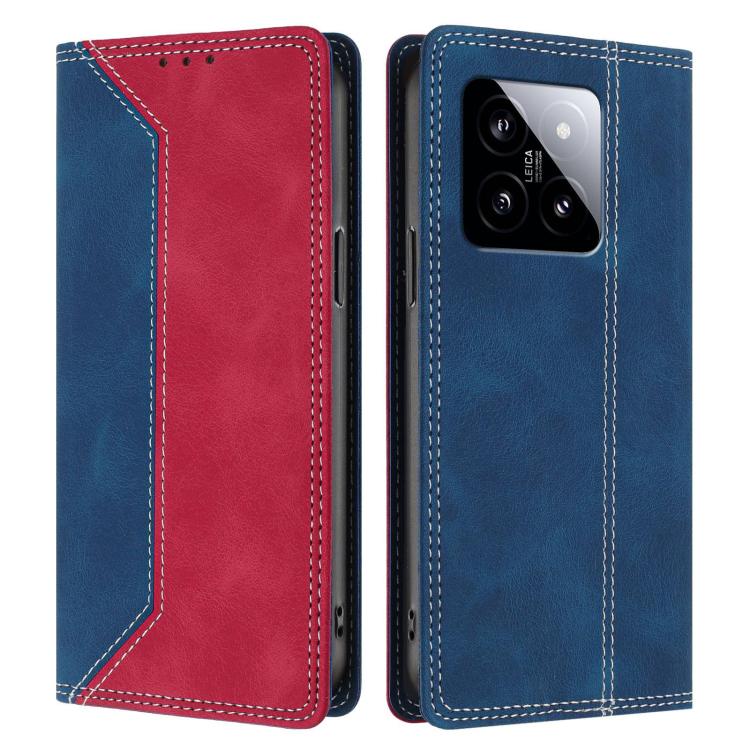 For Xiaomi 14 Skin Feel Two-tone RFID Blocking Vegan Leather Phone Case