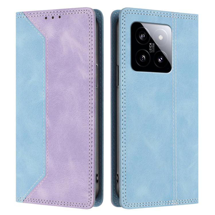 For Xiaomi 14 Skin Feel Two-tone RFID Blocking Vegan Leather Phone Case