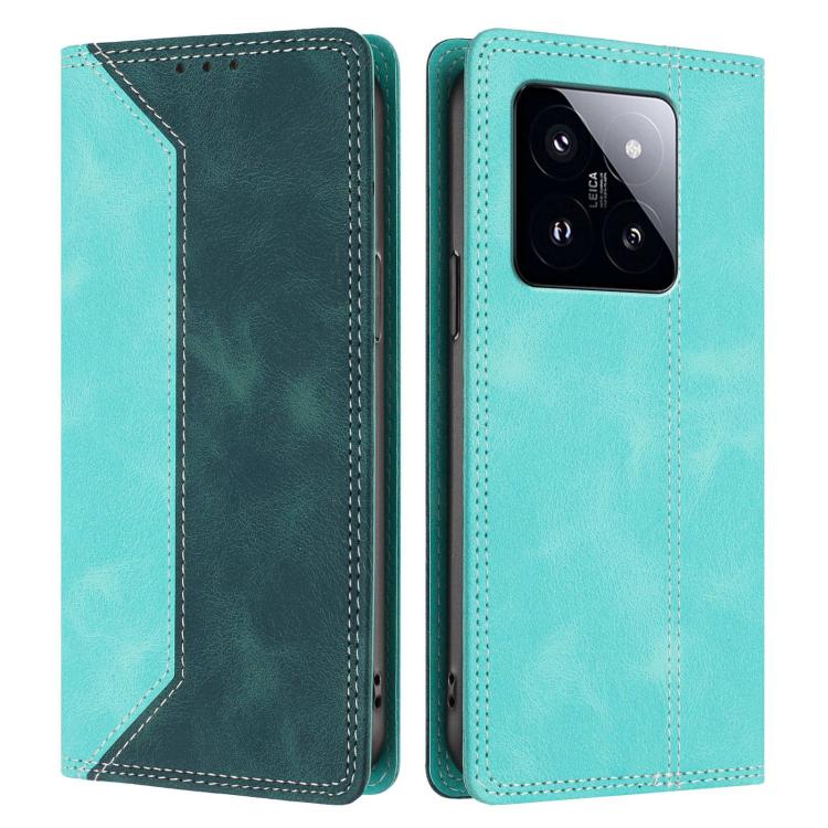 For Xiaomi 14 Pro Skin Feel Two-tone RFID Blocking Vegan Leather Phone Case