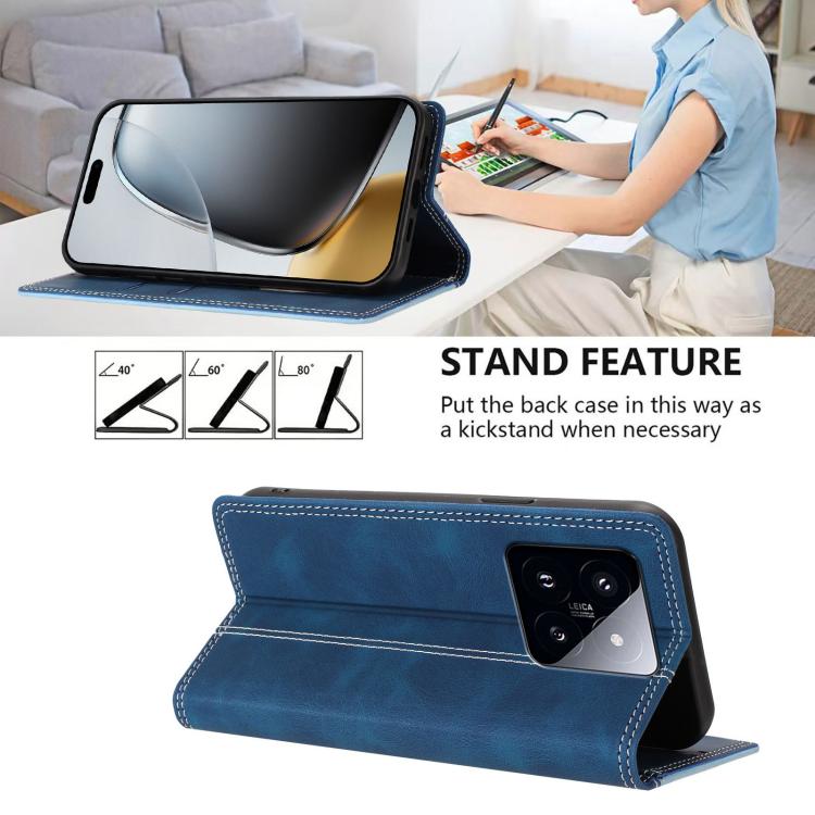 For Xiaomi 14 Pro Skin Feel Two-tone RFID Blocking Vegan Leather Phone Case
