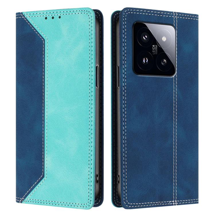For Xiaomi 14 Pro Skin Feel Two-tone RFID Blocking Vegan Leather Phone Case