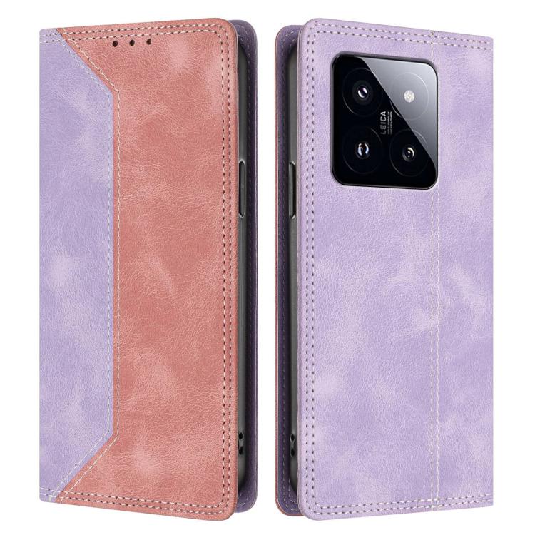 For Xiaomi 14 Pro Skin Feel Two-tone RFID Blocking Vegan Leather Phone Case