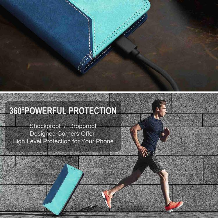 For Xiaomi 14T Skin Feel Two-tone RFID Blocking Vegan Leather Phone Case