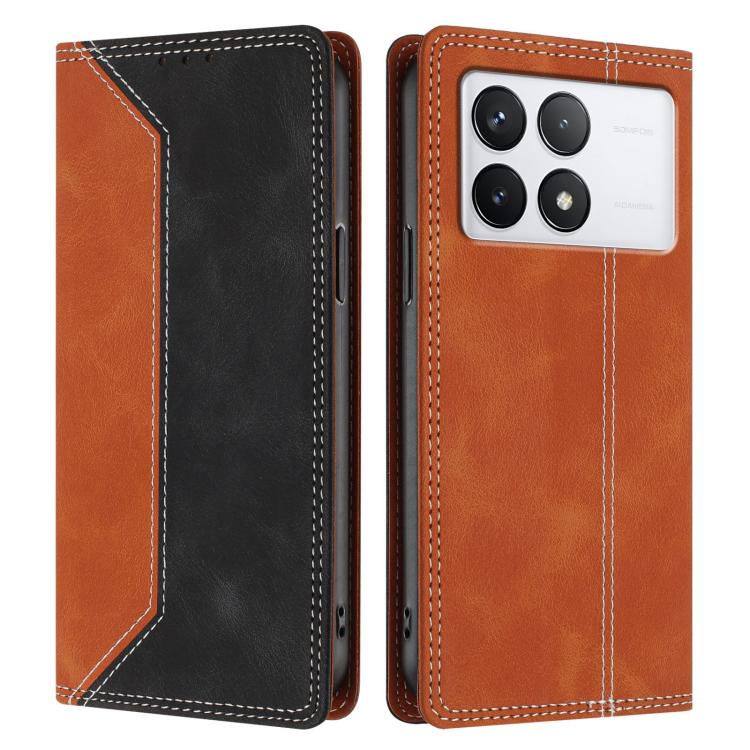For Xiaomi 14T Skin Feel Two-tone RFID Blocking Vegan Leather Phone Case