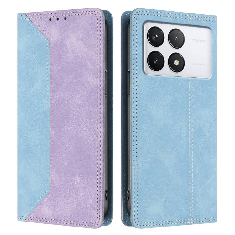 For Xiaomi 14T Skin Feel Two-tone RFID Blocking Vegan Leather Phone Case