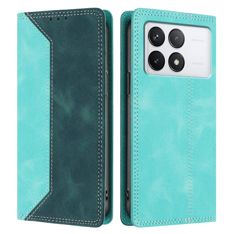 For Xiaomi 14T Pro Skin Feel Two-tone RFID Blocking Vegan Leather Phone Case