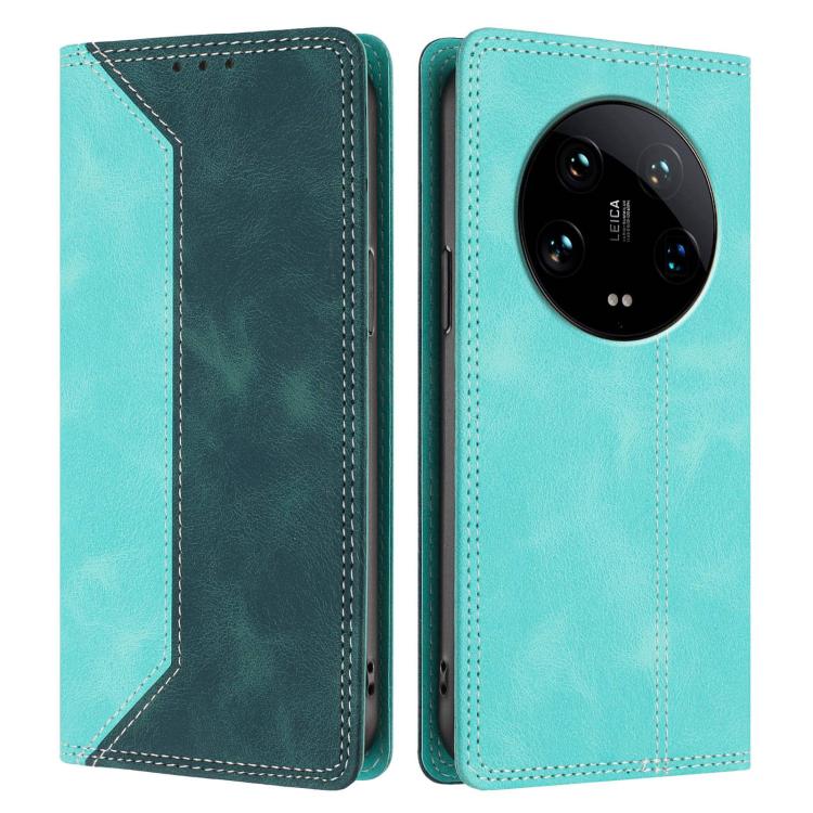 For Xiaomi 14 Ultra Skin Feel Two-tone RFID Blocking Vegan Leather Phone Case