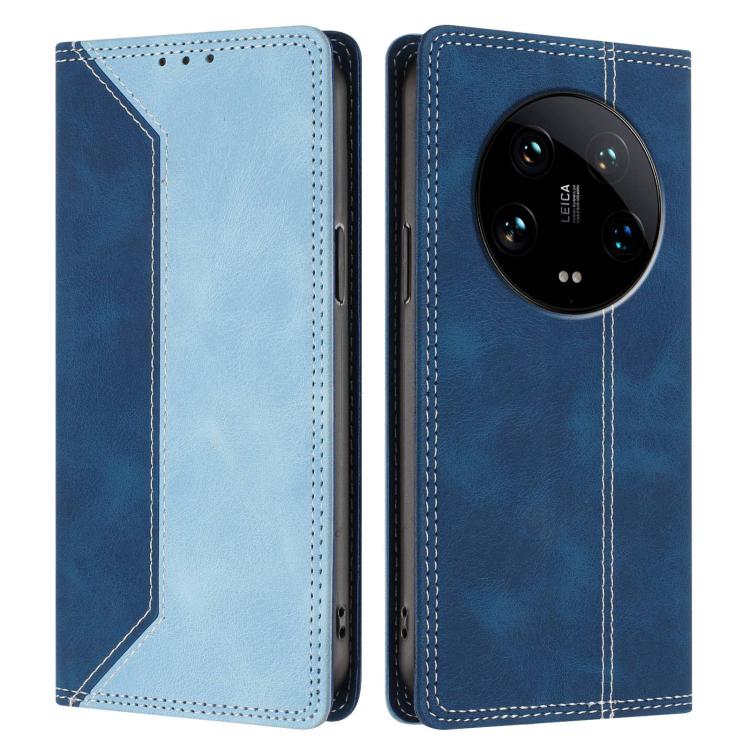 For Xiaomi 14 Ultra Skin Feel Two-tone RFID Blocking Vegan Leather Phone Case