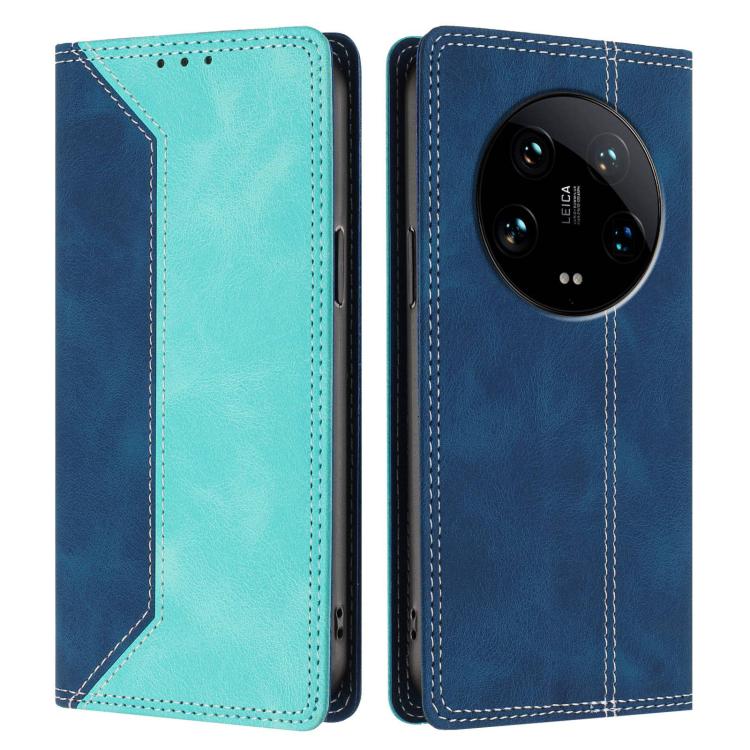 For Xiaomi 14 Ultra Skin Feel Two-tone RFID Blocking Vegan Leather Phone Case