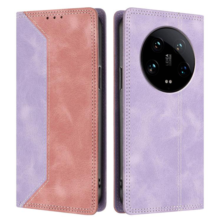 For Xiaomi 14 Ultra Skin Feel Two-tone RFID Blocking Vegan Leather Phone Case