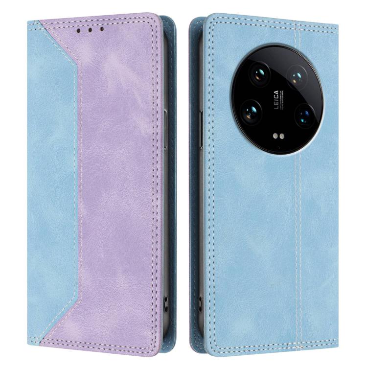 For Xiaomi 14 Ultra Skin Feel Two-tone RFID Blocking Vegan Leather Phone Case